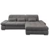 Ecksofa mit Schlaffunktion Dalida Graubraun Chenille - Chromfarben/Graubraun, Design, Textil (300/196cm) - Livetastic