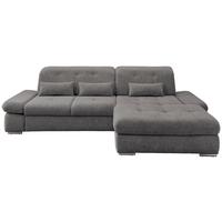Ecksofa Mit Schlaffunktion Dalida Graubraun Chenille - Chromfarben/Graubraun, Design, Textil (300/196cm) - Livetastic