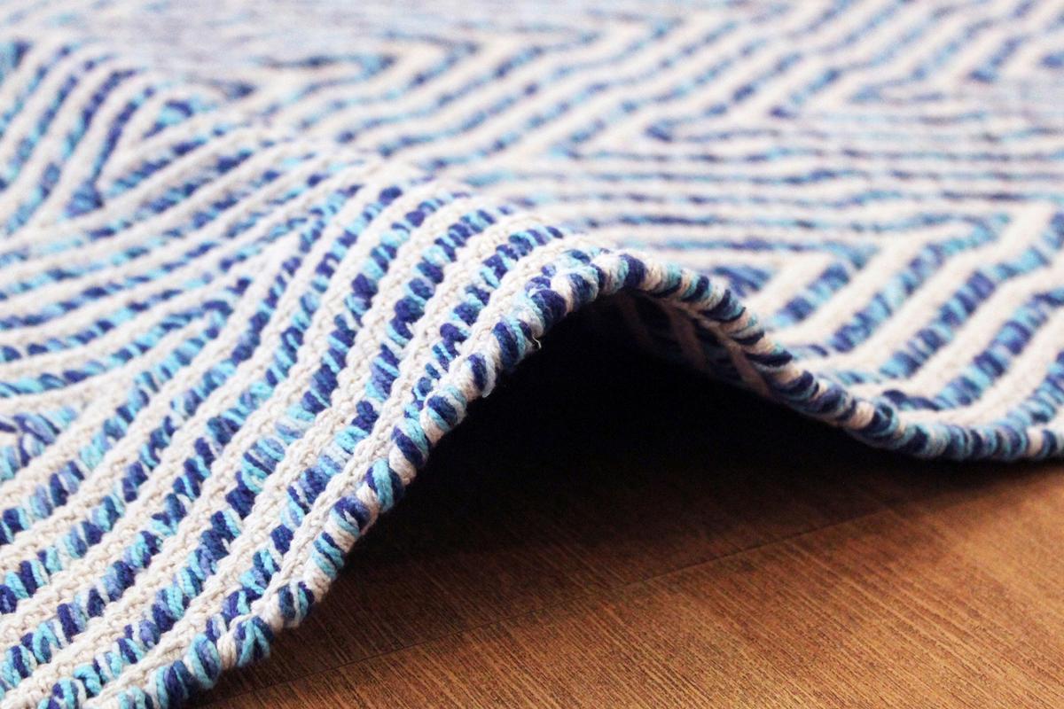 Flachwebteppich Aperitif Blau, 160x230 cm - Blau, KONVENTIONELL, Textil (160/230cm)