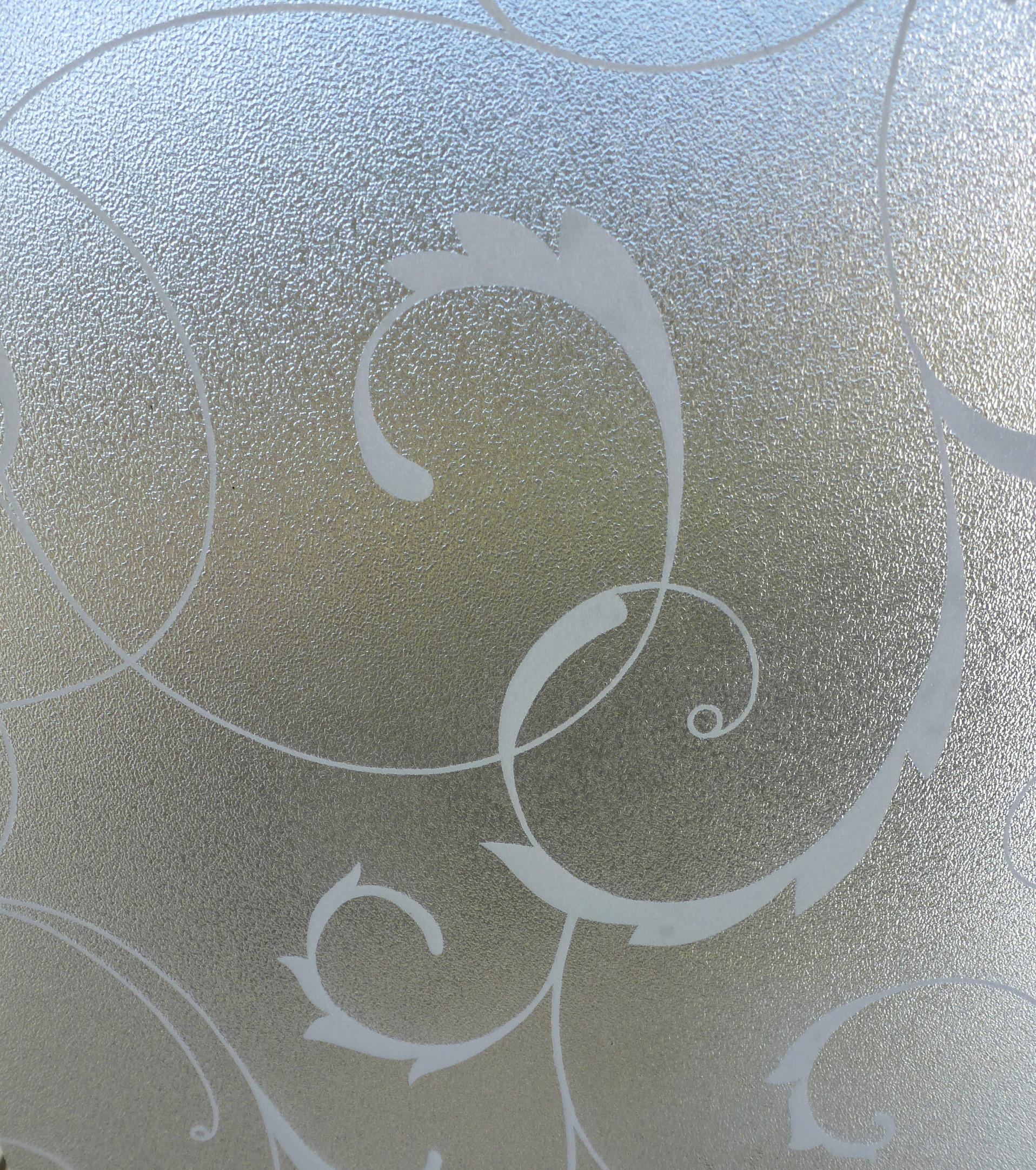 Fensterfolie Statisch Haftend Wirbel-Design 150x45 Cm - Silberfarben/Weiß, KONVENTIONELL, Kunststoff (45/150cm)