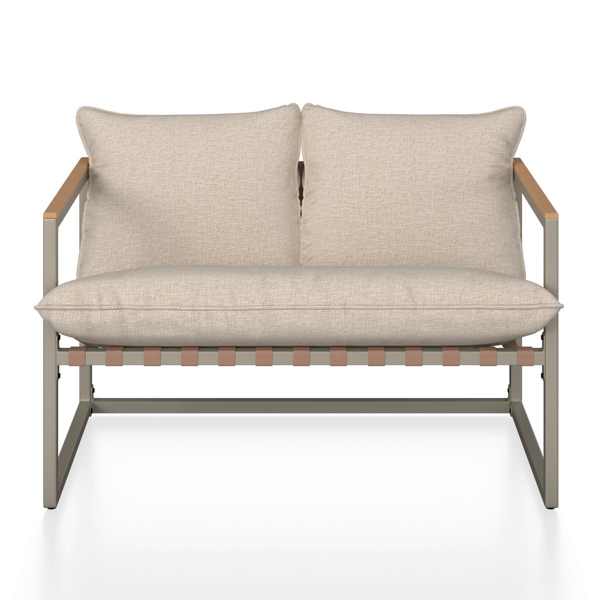TERASOVÁ SEDACIA SÚPRAVA LARA - sivá/krémová, Modern, kov/textil (114cm) - Bessagi Garden