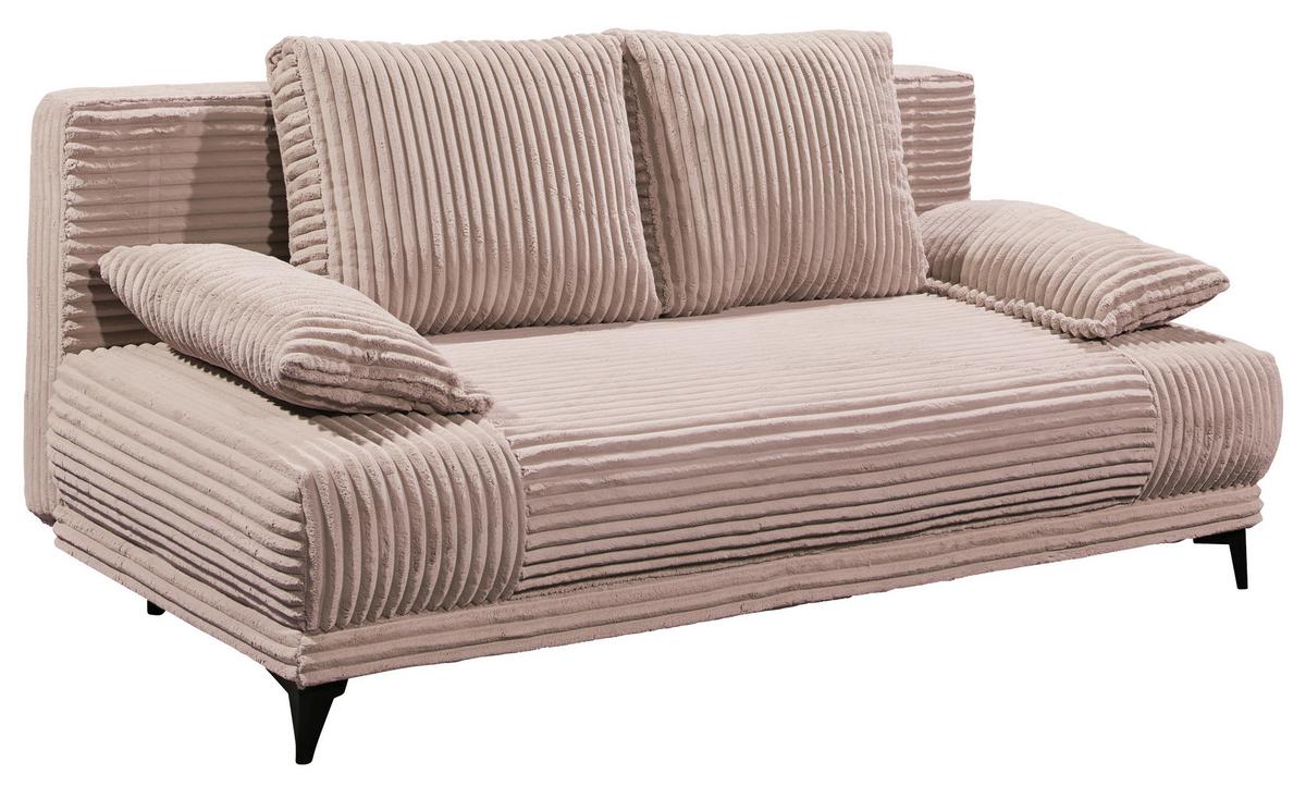 2-sitzer-sofa Mit Schlaffunktion Sally B: 211 Cm - Schwarz/Rosa, KONVENTIONELL, Textil (211/96/105cm) - MID.YOU