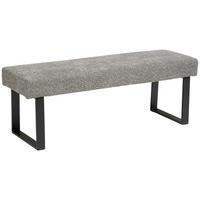 Sitzbank Kea Ohne Lehne Beige, B: 140 Cm - Schwarz/Grau, KONVENTIONELL, Textil/Metall (140/49/47cm) - MID.YOU