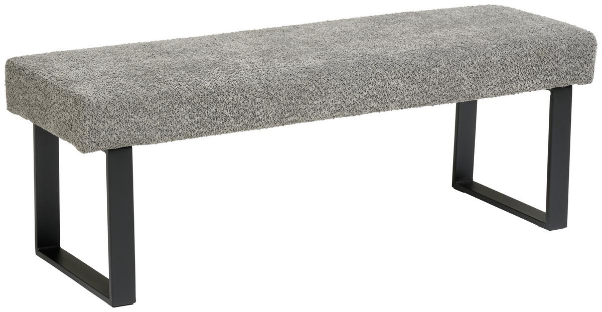 Sitzbank Kea Ohne Lehne Beige, B: 140 Cm - Schwarz/Grau, KONVENTIONELL, Textil/Metall (140/49/47cm) - MID.YOU