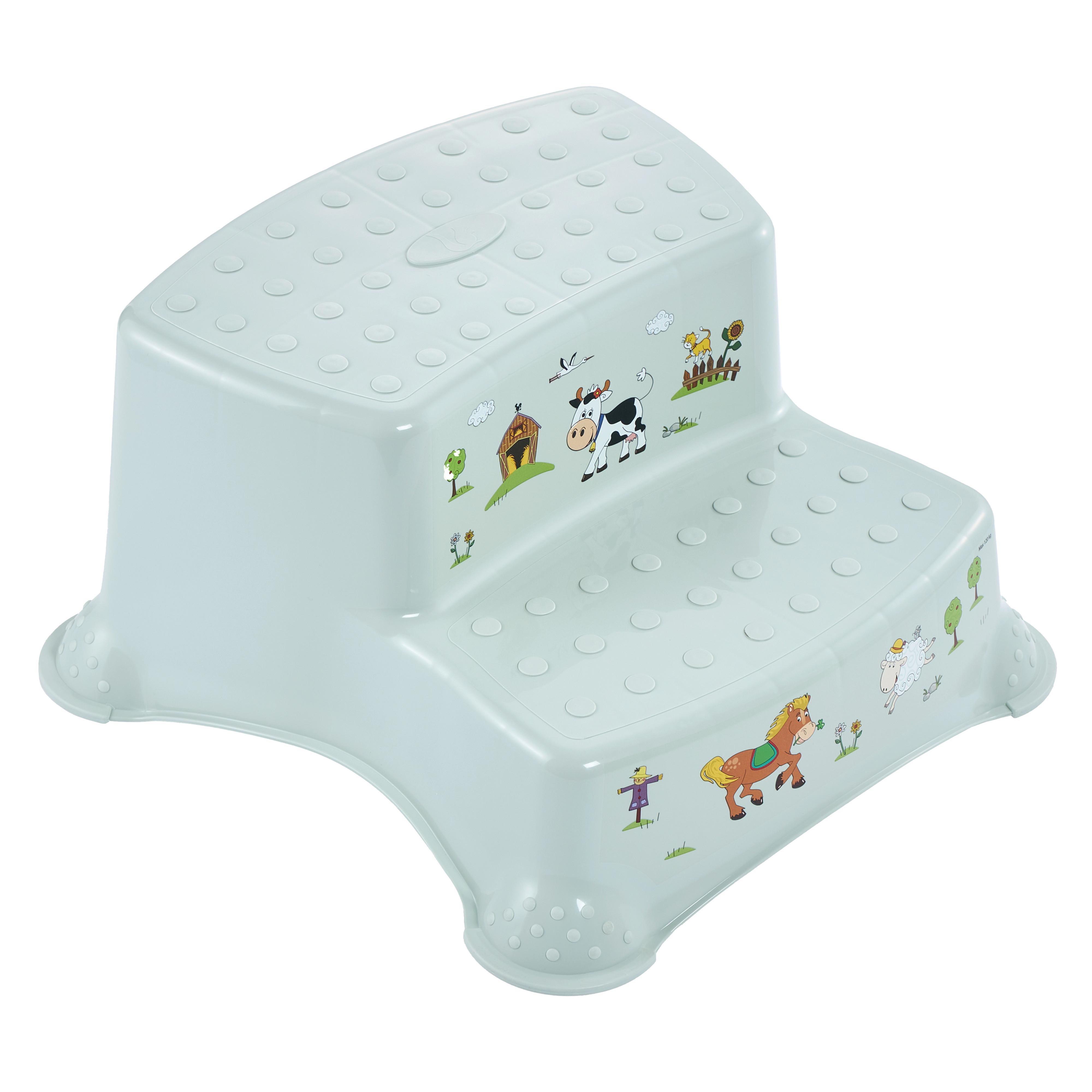 Tritthocker 'Funny Farm' salbeigrün - Salbeigrün, MODERN, Kunststoff (40/37/21cm)
