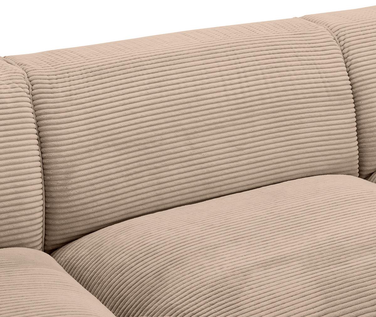 Ecksofa Pearl - Hellbraun/Schwarz, Design, Textil (303/196cm) - Livetastic