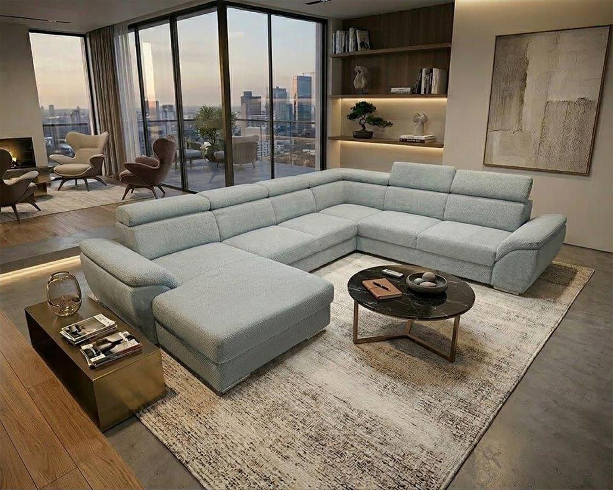 Ülőgarnitúra Bologna U - szürke, Modern, textil/fa (350/95/206cm)