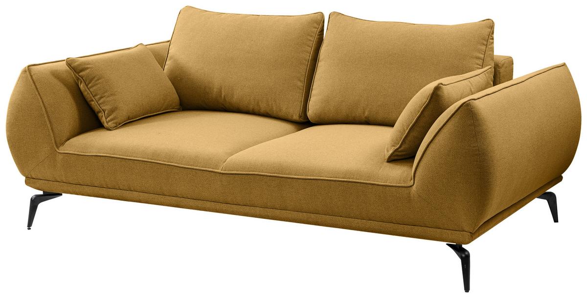 2-Sitzer-Sofa Cavo, Gelb B: 208 cm - Gelb/Schwarz, MODERN, Textil (208/86/118cm) - MID.YOU