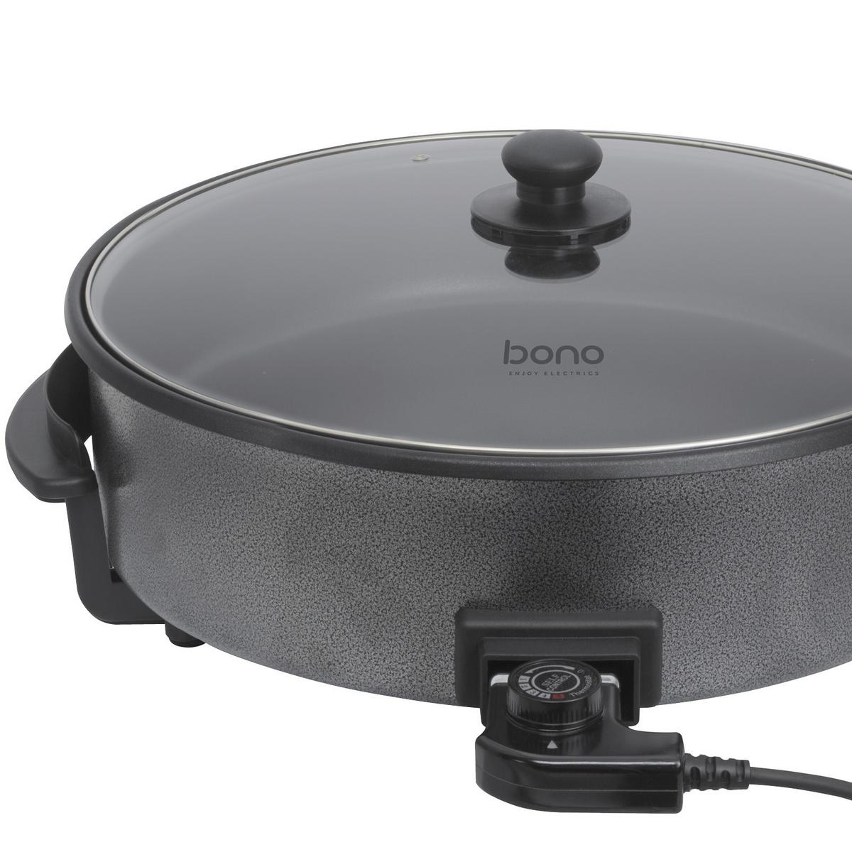 Elektrische Pfanne Mit Glasdeckel D: Ca. 42 Cm - Anthrazit, KONVENTIONELL, Metall (42/7cm) - Bono