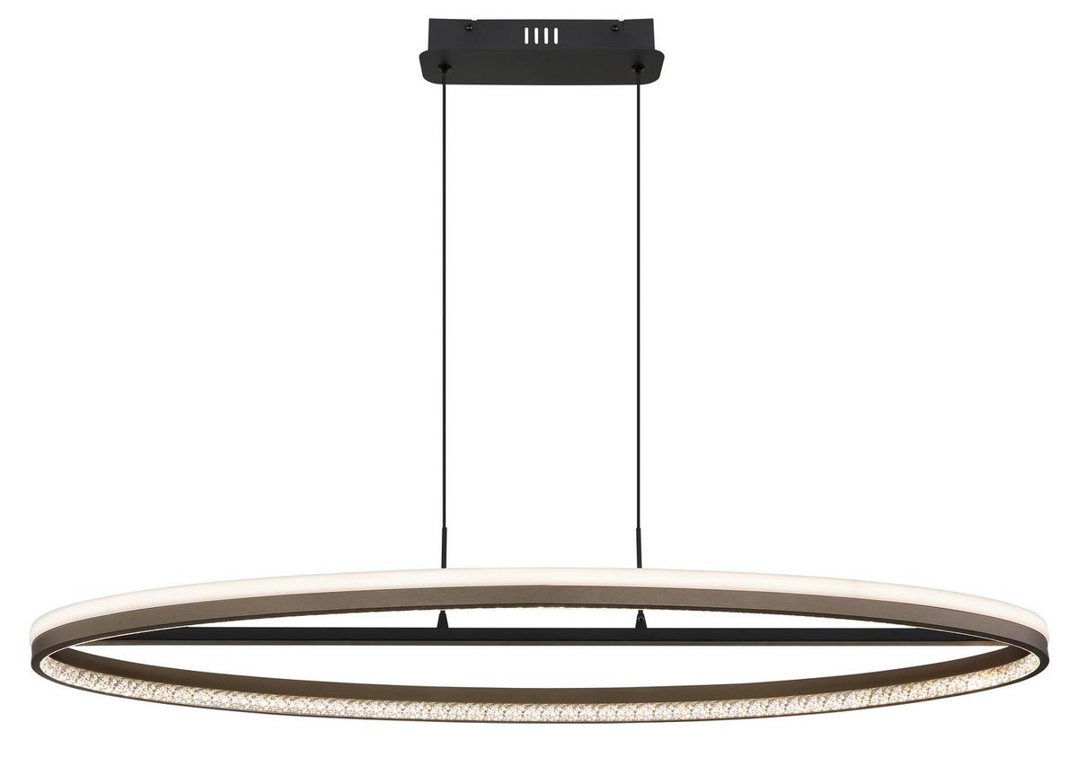 Led-hängeleuchte 67179h1 - Klar/Dunkelgrau, Design, Kunststoff/Metall (101/29/150cm) - Globo