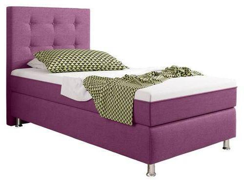 Boxspringbett Mit Topper 90x200 Köln Plus - Pink/Silberfarben, KONVENTIONELL, Textil (90/200cm) - MID.YOU
