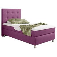 Boxspringbett Mit Topper 90x200 Köln Plus - Pink/Silberfarben, KONVENTIONELL, Textil (90/200cm) - MID.YOU