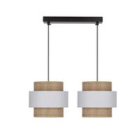 Pendelleuchte 32-18199 Rattan - Creme/Schwarz, Natur, Kunststoff/Metall (50/20/100cm)