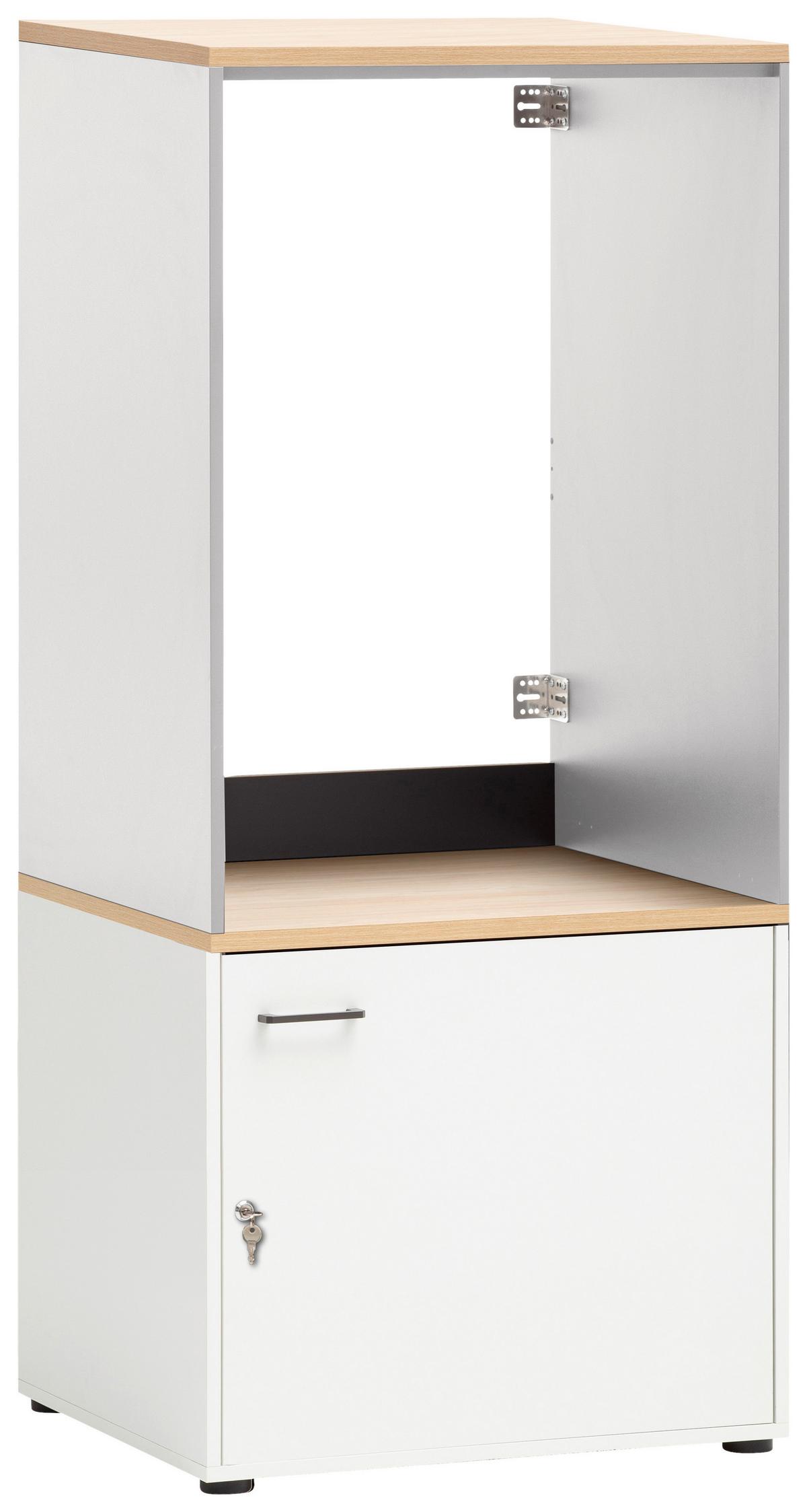 Waschmaschinenschrank Eichefarben/Weiß B: 67,1 cm - Eichefarben/Schwarz, MODERN, Holzwerkstoff (67,1/154,7/60cm) - MID.YOU