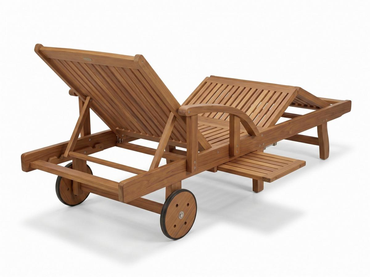 Sonnenliege aus Eukalyptusholz 200x68x83 cm - Eukalyptusholzfarben, Basics, Holz (200/68/83cm)