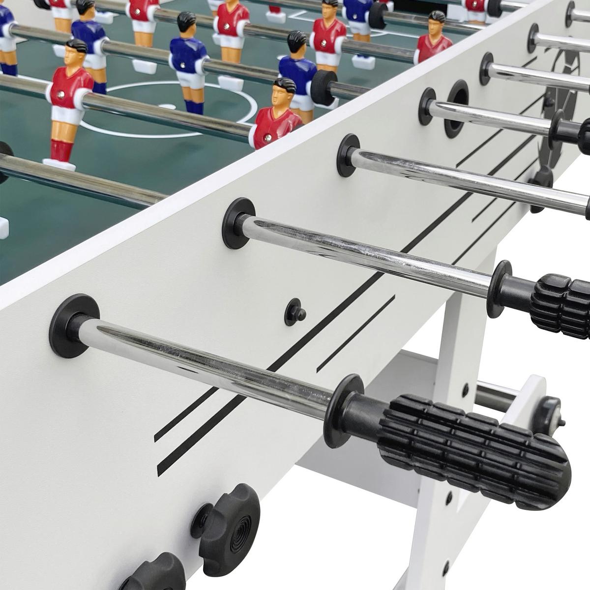 Tischfußball Cougar Holz Weiß 2 Bälle, Klappbar - Weiß, KONVENTIONELL, Holz (61/81/122cm) - Ambia Garden