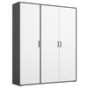 Drehtürenschrank Voyager Grau,weiß B: 140 cm - Weiß/Grau, MODERN, Holzwerkstoff (140/194/53cm) - Rauch Möbel