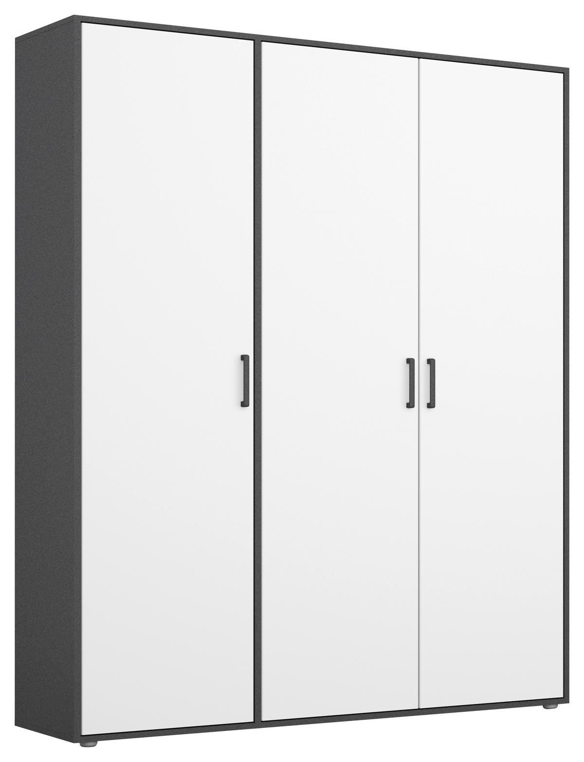 Drehtürenschrank Voyager Grau,weiß B: 140 cm - Weiß/Grau, MODERN, Holzwerkstoff (140/194/53cm) - Rauch Möbel