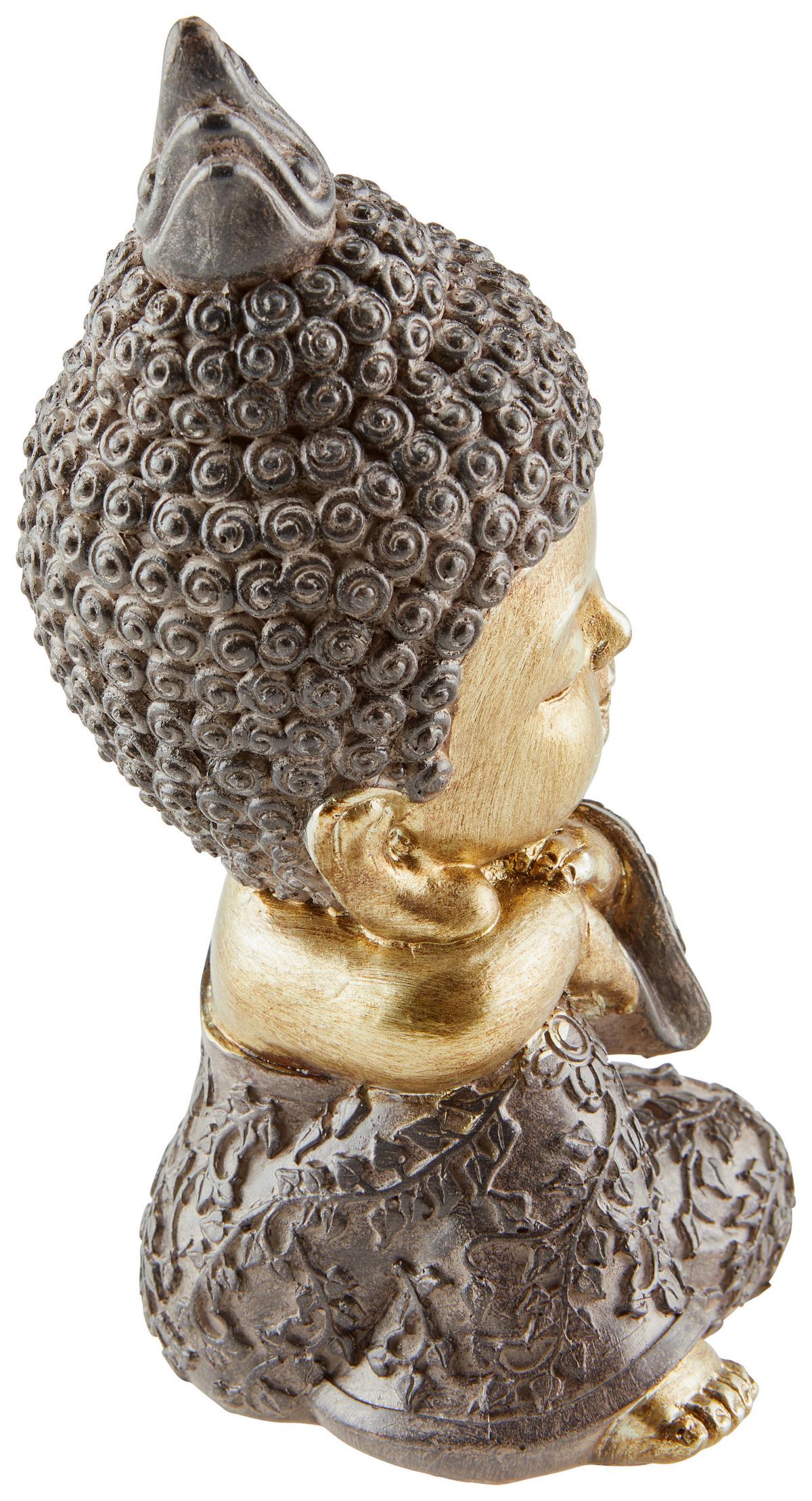 Dekofigur Buddha H: 17 cm Kunststoff für In- und Outdoor - Goldfarben/Braun, LIFESTYLE, Kunststoff (11/9,5/17cm) - Luca Bessoni