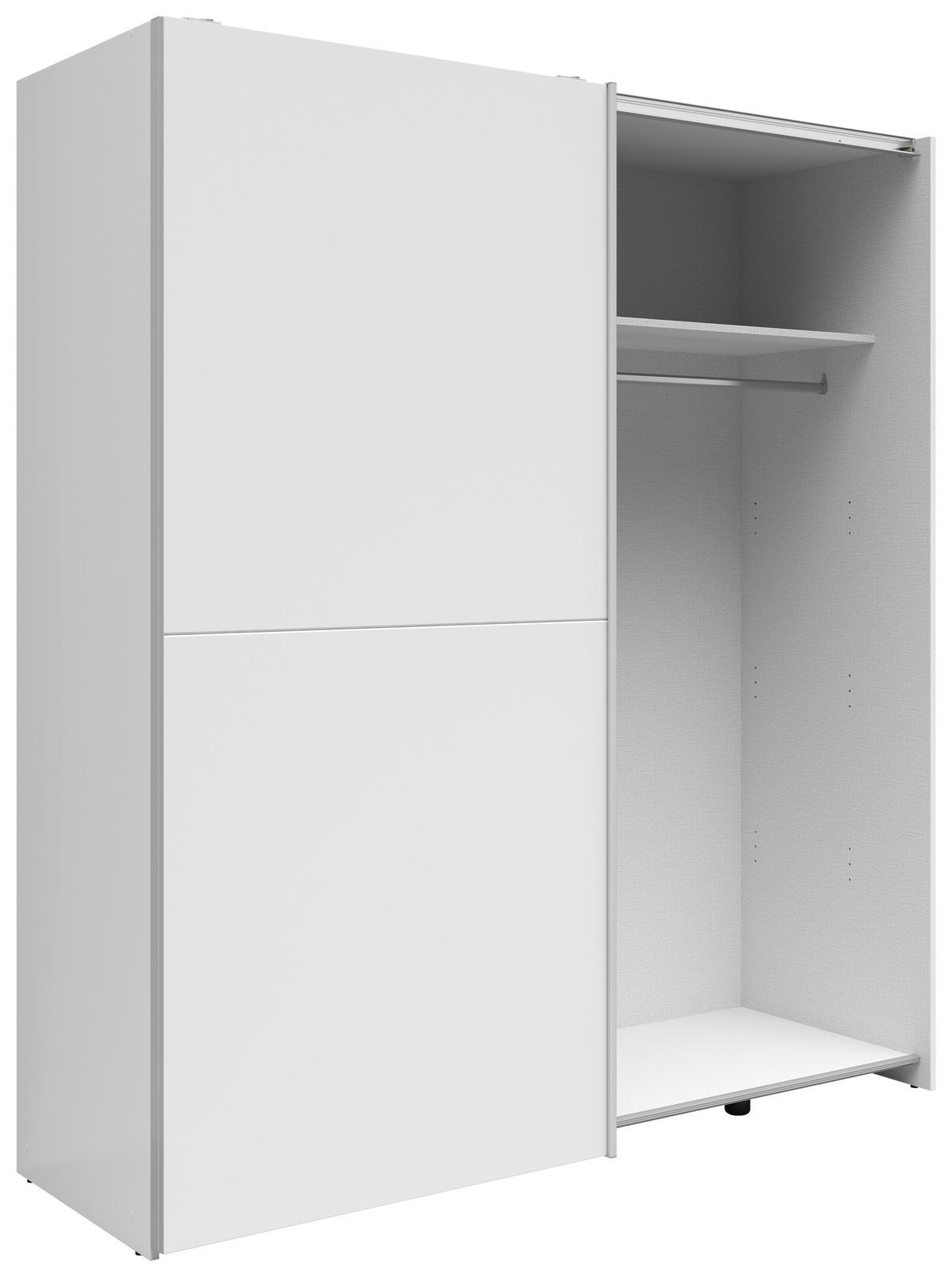 Šatní skříň TIME - bílá/barvy stříbra, kompozitní dřevo/plast (170/191/59cm) - Mömax