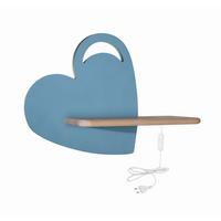 KINDERWANDLEUCHTE 21-84576 HEART - Hellblau, KONVENTIONELL, Holz/Holzwerkstoff (36/12/26cm)