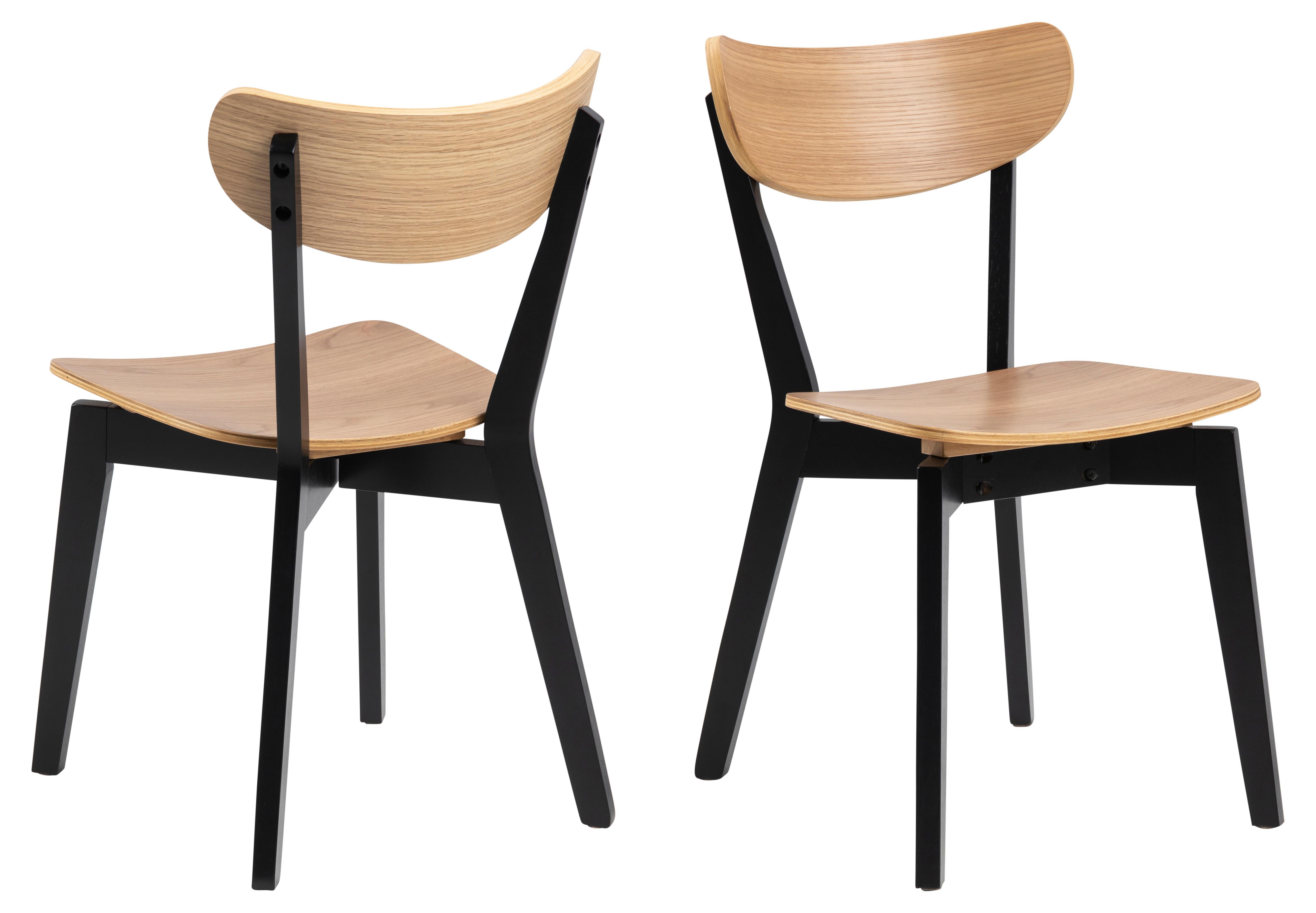 Jídelní Židle Roxby Dub Dýha - barvy dubu/černá, Moderní, kompozitní dřevo (45/79,5/55cm)