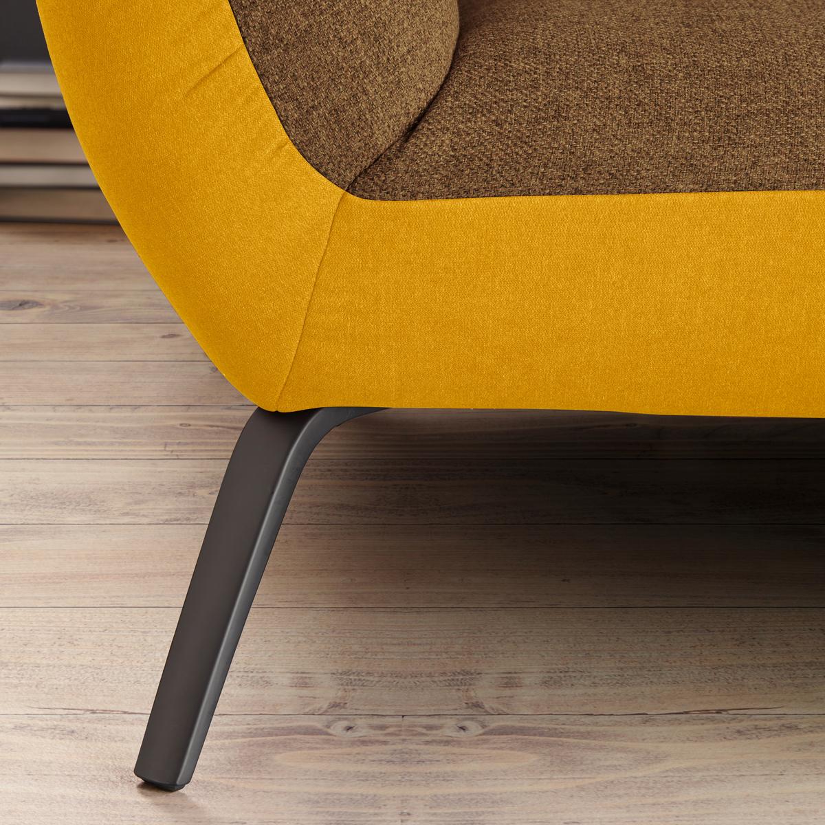 Velká pohovka TRENDY, hořčicově žlutá - černá/hořčicově žlutá, Moderní, kompozitní dřevo (260/93/124cm) - Premium Living