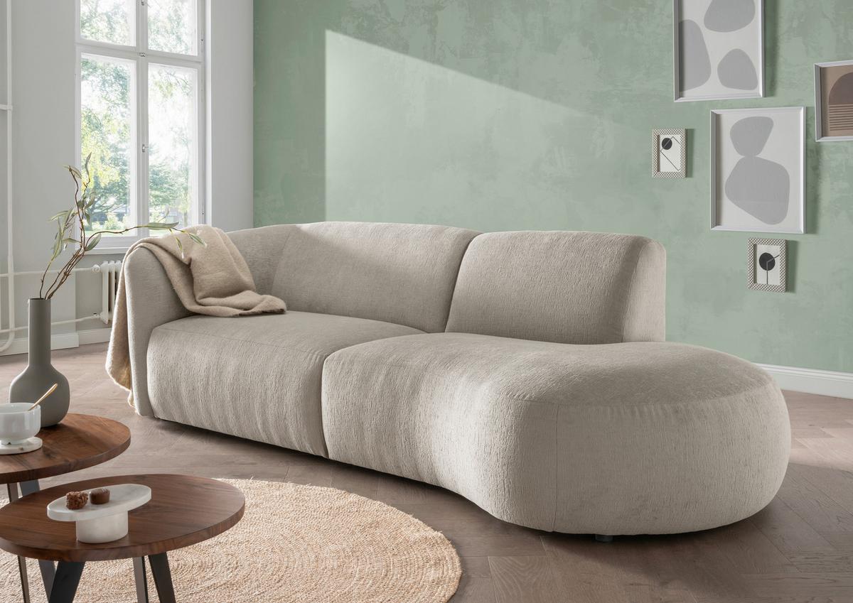 Ecksofa Jesi, Taupe S: 238x107 Cm - Taupe/Schwarz, MODERN, Textil (238/107cm) - Livetastic