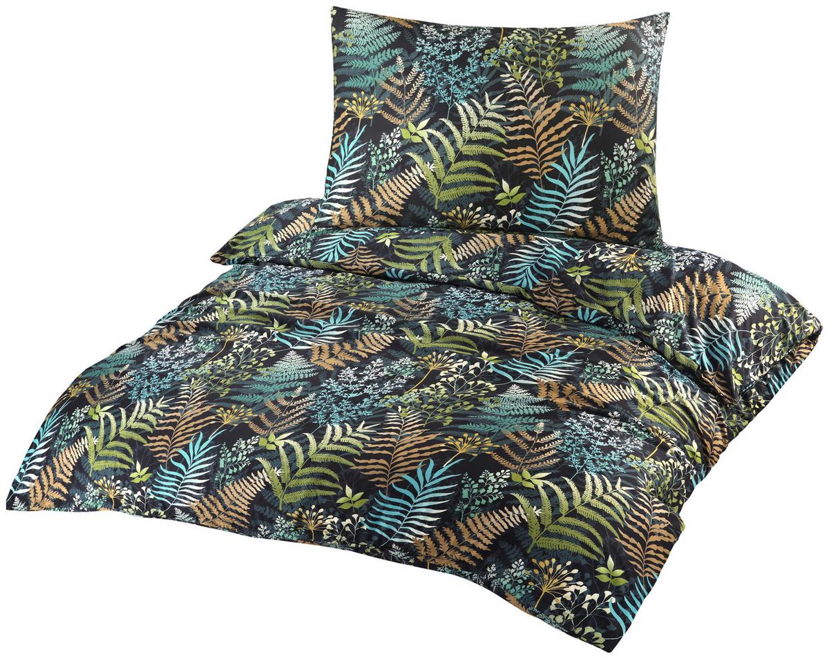 Bettwäsche Malika - Waldgrün/Hellbraun, MODERN, Textil - Luca Bessoni