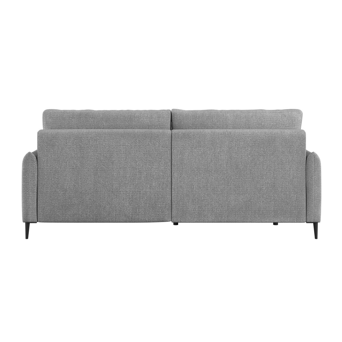 Ecksofa Polis Webstoff grau, 221x142cm - Schwarz/Grau, Trend, Textil (221/142cm) - Ondega