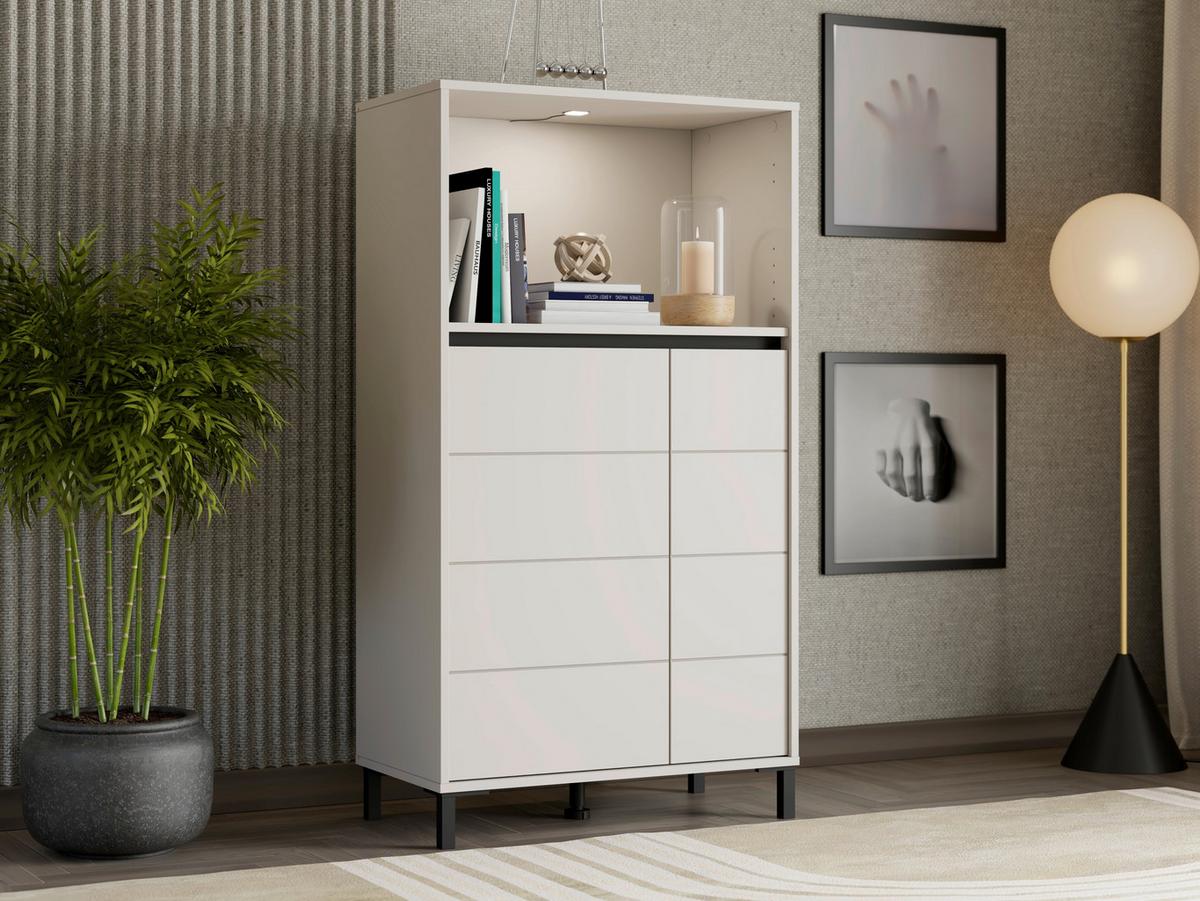 Vitrin Marron 74/135cm - kasmírszínű/fekete, Modern, faalapú anyag (74/135/40cm)