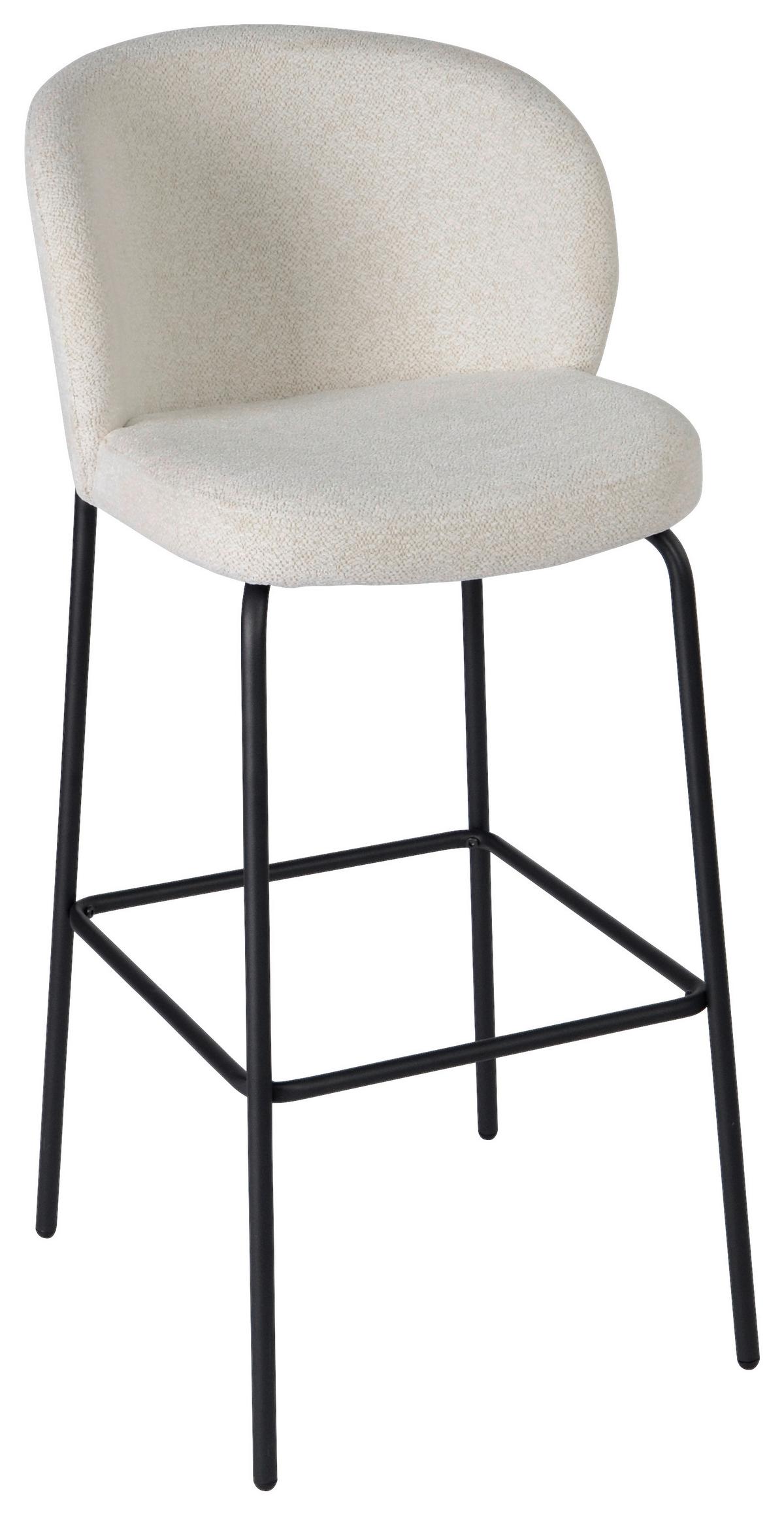 Barová stolička béžová/čierna - čierna/béžová, Modern, kov/drevo (47/102/54cm) - Premium Living