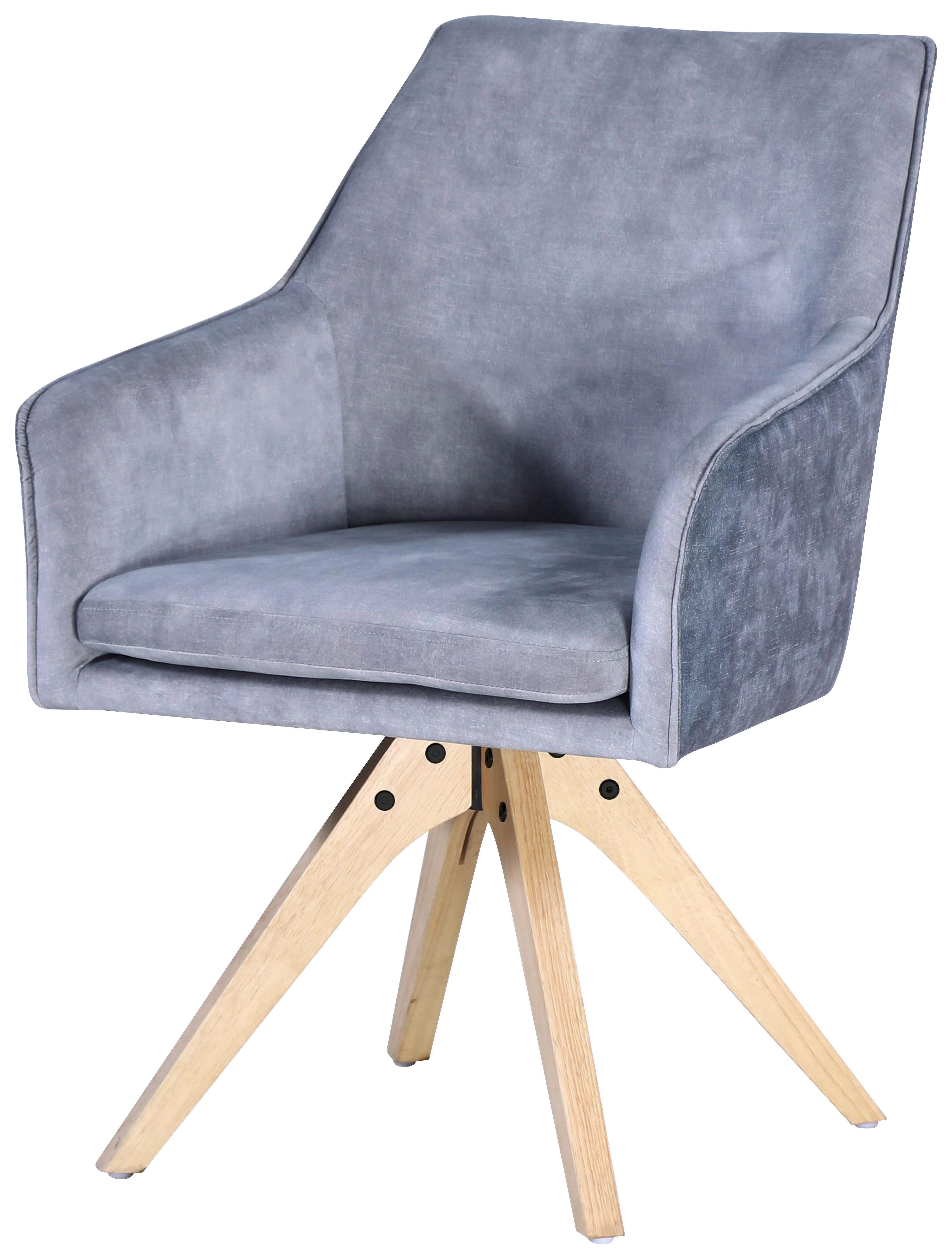 ČTYŘNOHÁ ŽIDLE LISA - světle šedá/přírodní barvy, Konvenční, dřevo/textil (62/83/63cm)