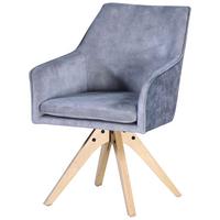 ŠTVORNOHÁ STOLIČKA LISA - prírodná farba/svetlosivá, Konventionell, drevo/textil (62/83/63cm)