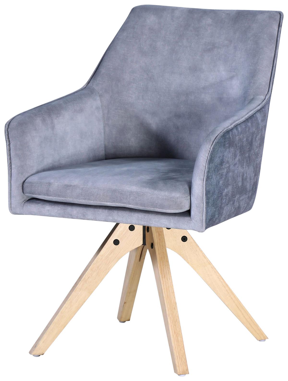 ŠTVORNOHÁ STOLIČKA LISA - prírodná farba/svetlosivá, Konventionell, drevo/textil (62/83/63cm)