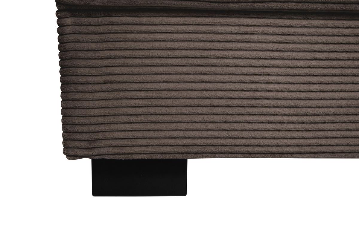 Souprava U MALTE, levá, šedohnědý manšestr - černá/šedavě hnědá, Moderní, textil/plast (178/305/155cm) - Based
