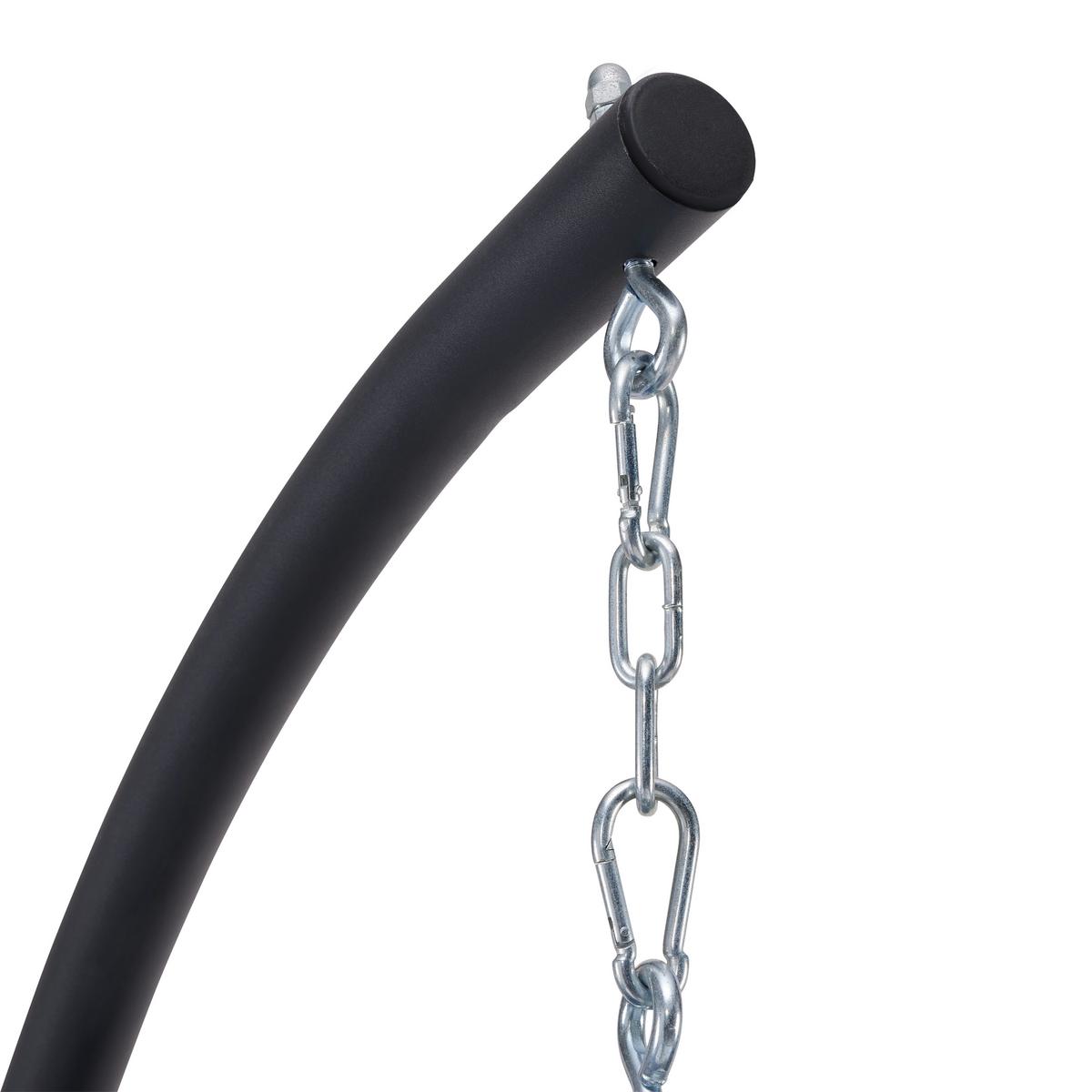 Závesné kreslo ILVA BLU modrá - modrá/tmavosivá, Modern, kov/textil (100/189/123cm) - Bessagi Garden