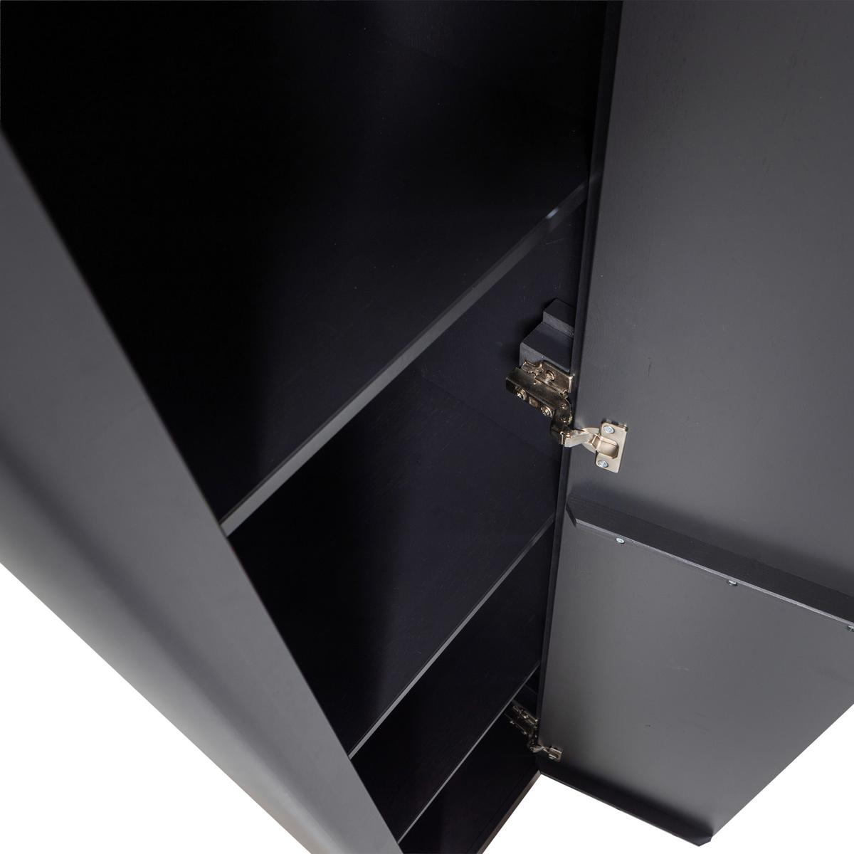 Mehrzweckschrank Gunnar Schwarz B: 45 cm - Schwarz, Design, Holz (45/217/39cm) - Livetastic