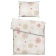 Bettwäsche Snowflake - Beige/Rot, MODERN, Textil - Luca Bessoni