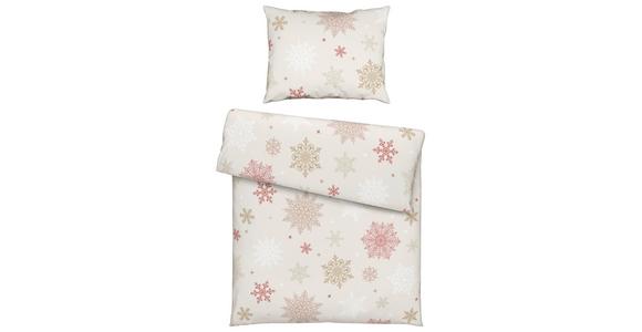 Bettwäsche Snowflake - Beige/Rot, MODERN, Textil - Luca Bessoni