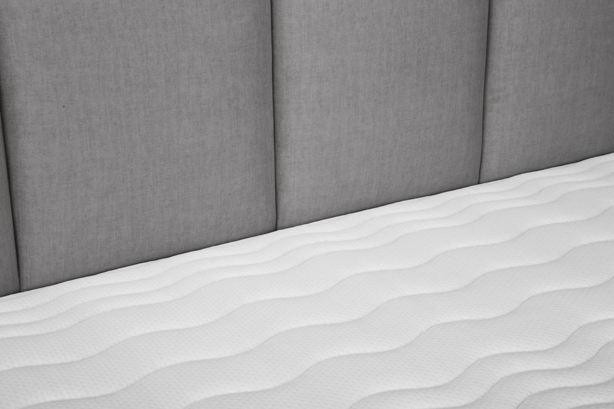 Boxspringbett mit Topper 180x200 cm Graz, Grau - Alufarben/Grau, MODERN, Textil (180/200cm) - MID.YOU
