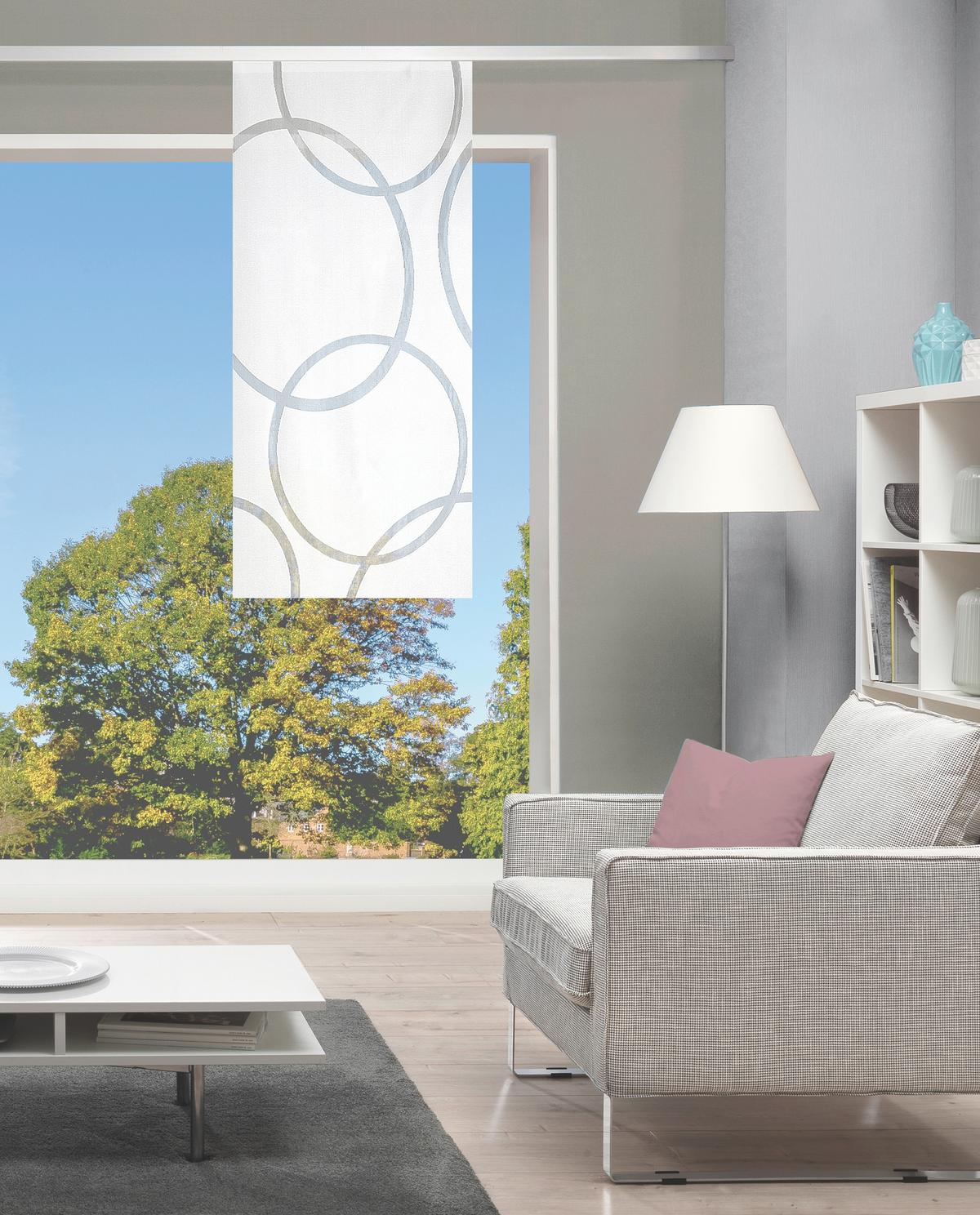 Flächenvorhang Pinale Weiß B: 57 cm - Weiß, Basics, Textil (57/145cm)