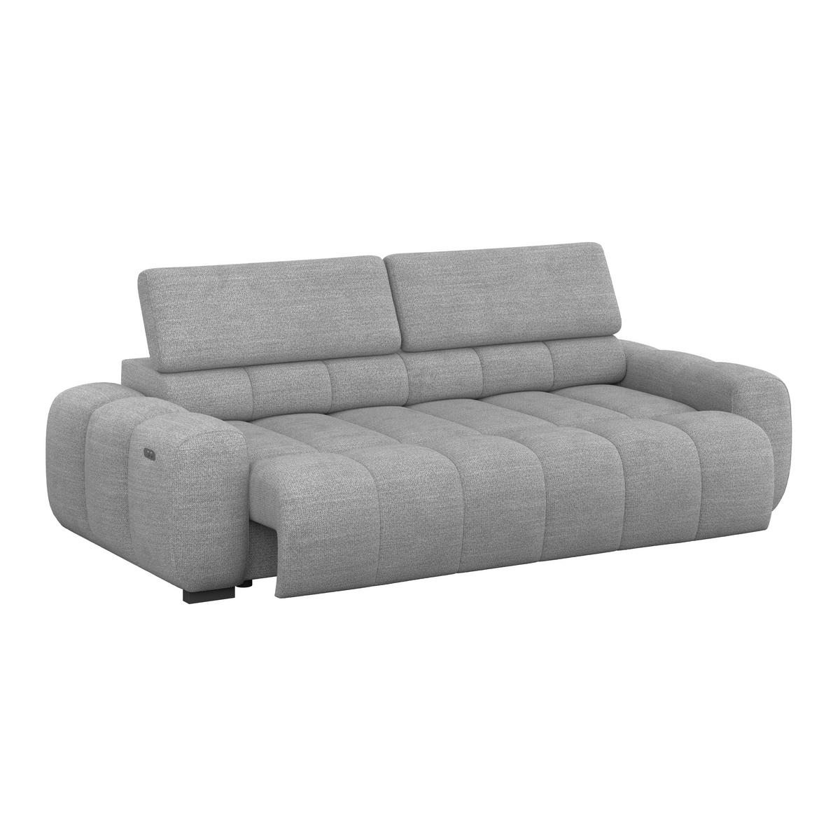 Bigsofa Bull Webstoff grau, B: 248 cm - Schwarz/Grau, Design, Textil (248/77-97/108cm) - Luca Bessoni