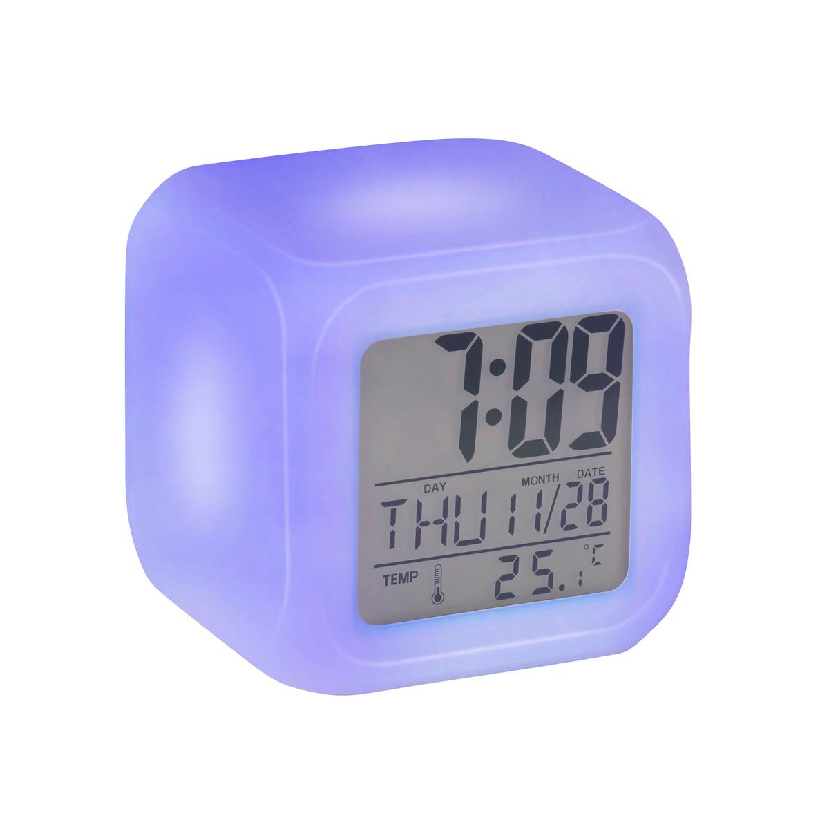 WECKER inkl. Timer, Kalender, Wecker - Weiß, Basics, Kunststoff/Metall (8,8/8,5/9,2cm) - Grundig