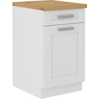 Küchenunterschrank Luisa B: 50 Cm Weiß Mit Lade - Weiß/Eiche Artisan, ROMANTIK / LANDHAUS, Holzwerkstoff (50/86/60cm) - Ondega
