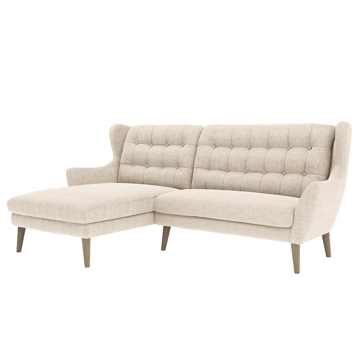 Ecksofa Henry Silberfarben, S: 250x173 cm - Eichefarben/Silberfarben, KONVENTIONELL, Textil (250/173cm) - Trendmanufaktur