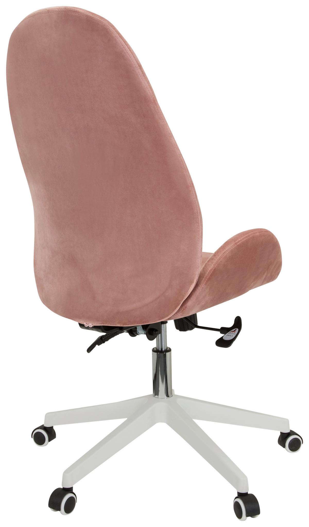Drehstuhl Avea Mit Wippfunktion Rosa - Weiß/Rosa, Basics, Kunststoff/Textil (56/104/58cm) - MID.YOU