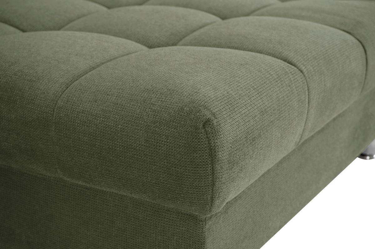 Rohová sedačka ERICE, pravá, zelená - zelená/barvy chromu, Design, textil/plast (312/198cm)