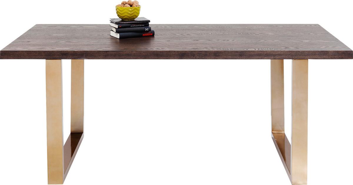 Esstisch Osaka Duo Braun/messingfarben B: 90 Cm - Messingfarben/Braun, Trend, Holzwerkstoff/Metall (180/90/76cm) - Kare-Design