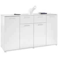 KOMODA CHRISTIAN NEW 3 - biela/hliníková, Modern, kompozitné drevo/plast (160/85/35cm)